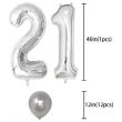 Number 21 Mylar Party Decoration Latex/Foil Balloon Set