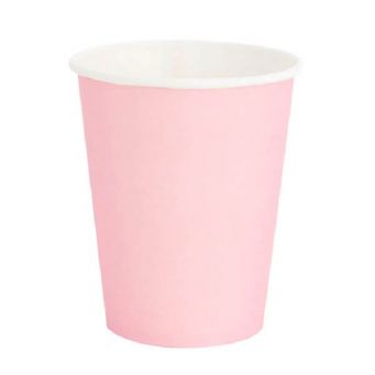 24-Piece Light Pink Poly Paper Hot And Cold Cup