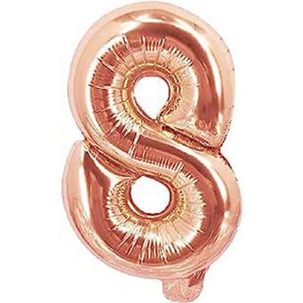 8 Number Rose Gold Decorative Foil Balloon For Party 16inch