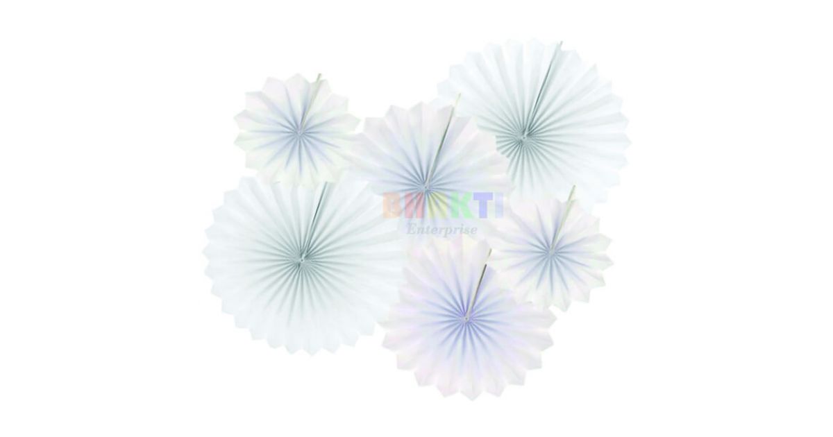 6-Piece White Paper Fans Set | sandhai.ae