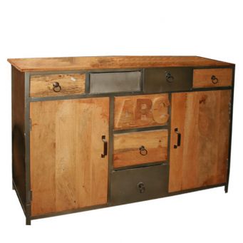 Sideboard Solid Wood Tray & Metal Frame