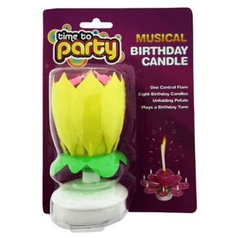 Musical Birthday Candle Yellow