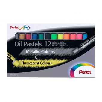 Pentel Oil Pastels Metalic, Flerousent Cols 12 cols