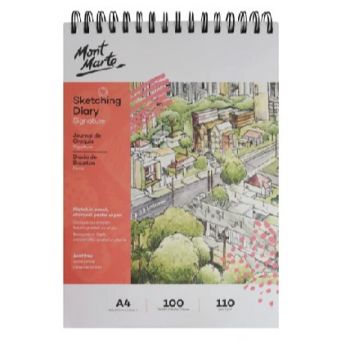 Mont Marte Spiral Sketch Pad A4 110Gsm 100Sht