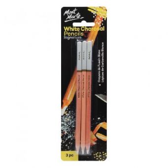 Mont Marte White Charcoal Pencil 3Pcs