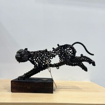 Leaping Panther Sculpture