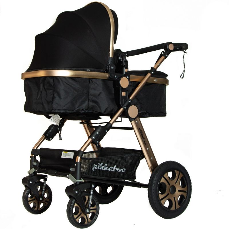 Pikkabo 3in1 Luxury Pram Stroller Black sandhai.ae