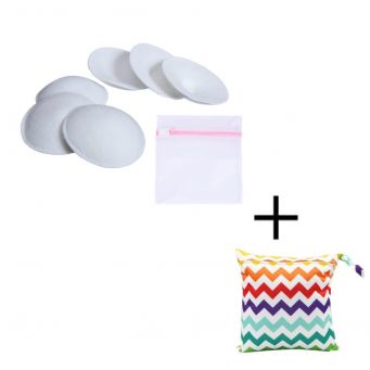 Washable Breast Pads+Laundry Bag and Storage Bag