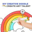 DIY Doodle Coloring Kit w/ Set of 6 Sketch Pens 