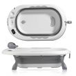 Eazy Kids Temperature Controlled Foldable Bathtub w / Intelligent Temperature Monitoring Thermometer and Baby Head Shampoo Wash Rinse Mug 