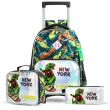  17" Set of 3 Trolley School Bag Lunch Bag & Pencil Case New