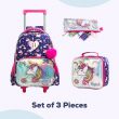 Set of 3 Trolley School Bag Lunch Bag & Pencil Case 