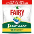 Fairy 1 Step Clean Automatic Dishwasher Tablets, Lemon Scent, 112 Tablets