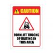 Forklift Trucks Operating in This Area Warning Sign