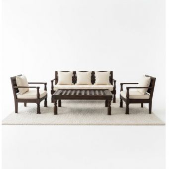 Wooden Sofa Set with Coffee Table