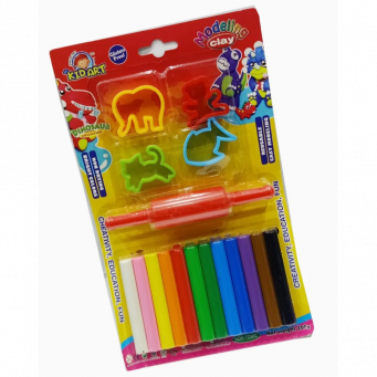 Kid Art Modeling Clay 12cols + Tools
