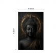 Black Buddha Canvas Painting 50 x 75 cm printed in high resolution on premium canvas with a firmly stretched wooden frame for elegant home and office wall d&eacute;cor.
