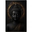 Black Buddha Canvas Painting 50 x 75 cm printed in high resolution on premium canvas with a firmly stretched wooden frame for elegant home and office wall d&eacute;cor.
