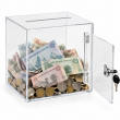 Transparent Tips Donation Box with UAE Dirhams