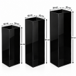 Black Acrylic 3-Step Pedestal Display Set with Measurement
