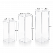Clear Acrylic 3-Step Pedestal Display Set with Measurement