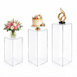 Clear Acrylic 3-Step Pedestal Display Set