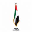 High Quality UAE National Flag Stand Silver - Polyester