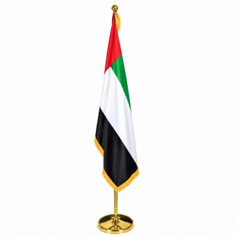 Standard Conference UAE National Flag with Stand Silver