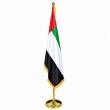 Standard Conference UAE National Flag with Stand Gold - Polyester