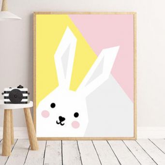 Abstract Bunny Wall Art Print