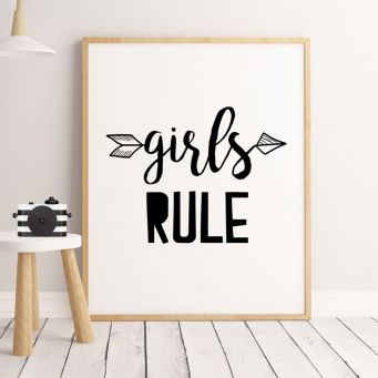 Girls Rule Wall Art Print