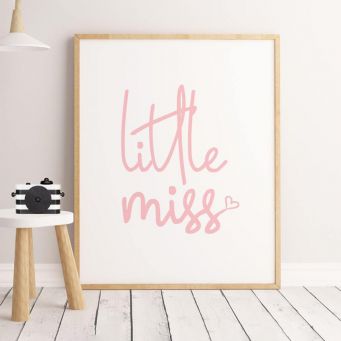 Little Miss Pink Wall Art Print