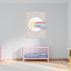 Sleepy Moon Star Wall Art Print