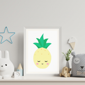  Sleepy Pineapple Wall Art Print