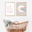 Set Of 2 Wall Art Prints - Litte Miss & Sleepy Moon Star